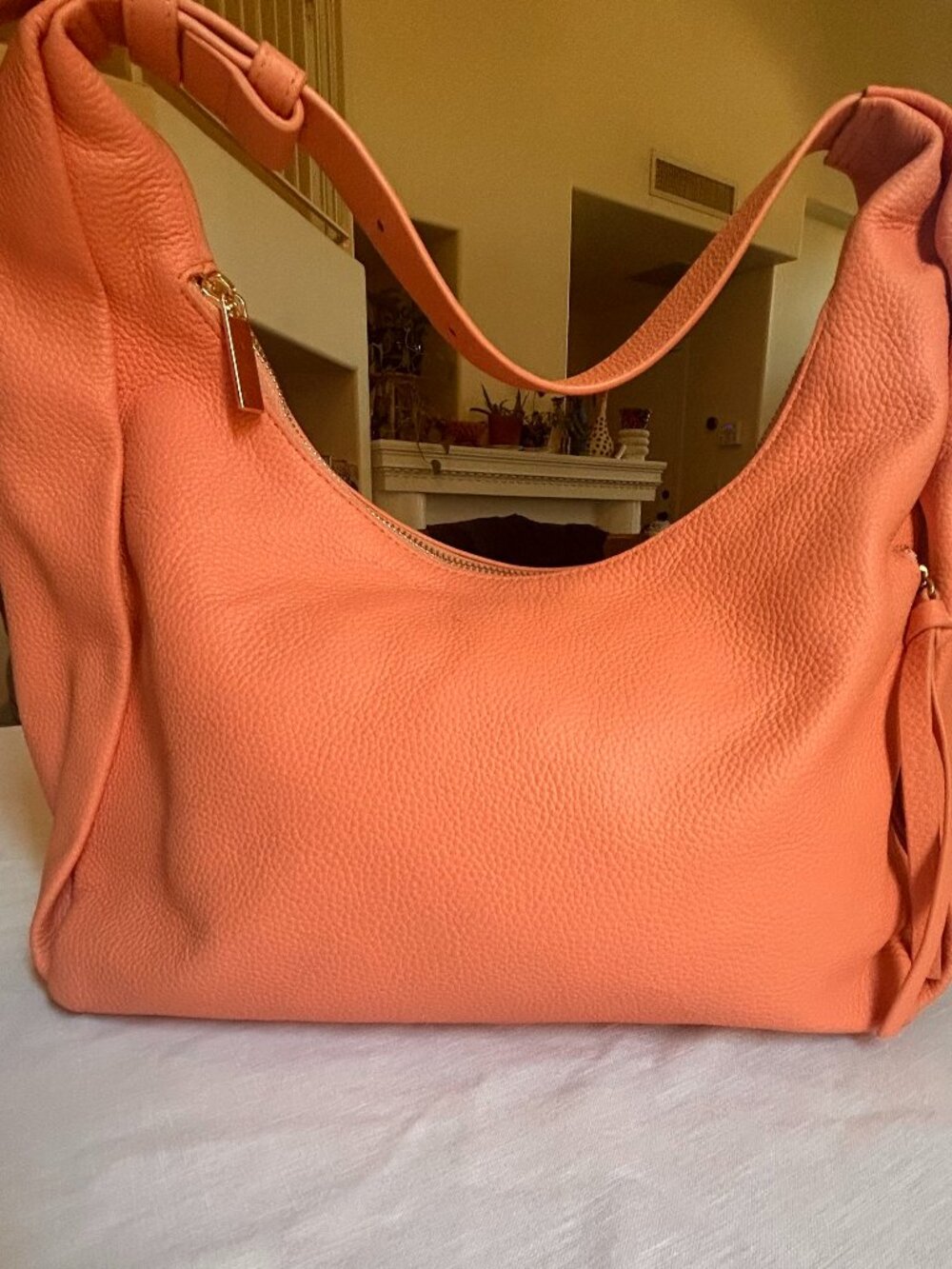 Tote Le Monde slouchy bag, pink pebbled leather, excellent condition